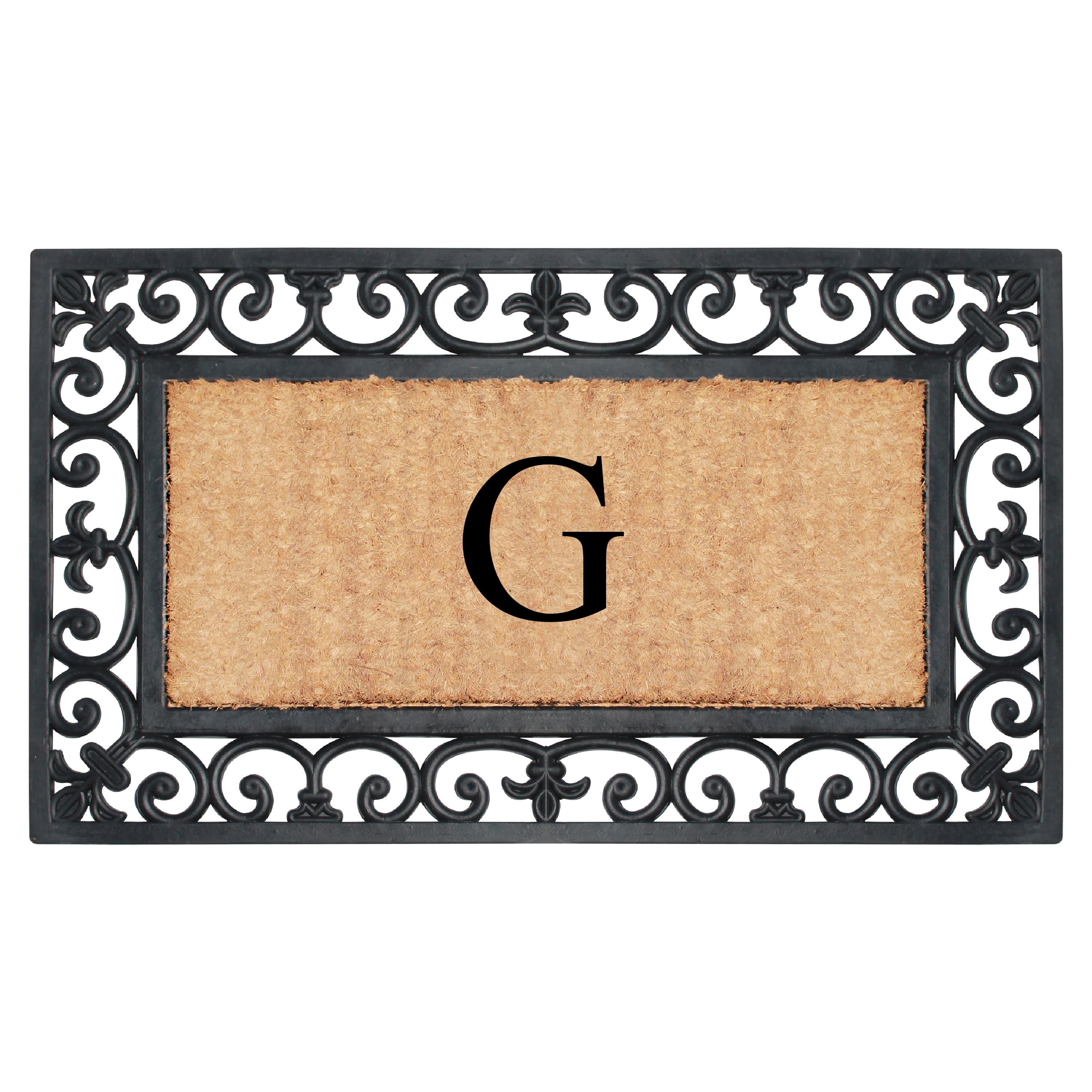 A1 Home Collections Outdoor Paisley Front Entrance Doormat, Black/Brown, 30 in x 18 in