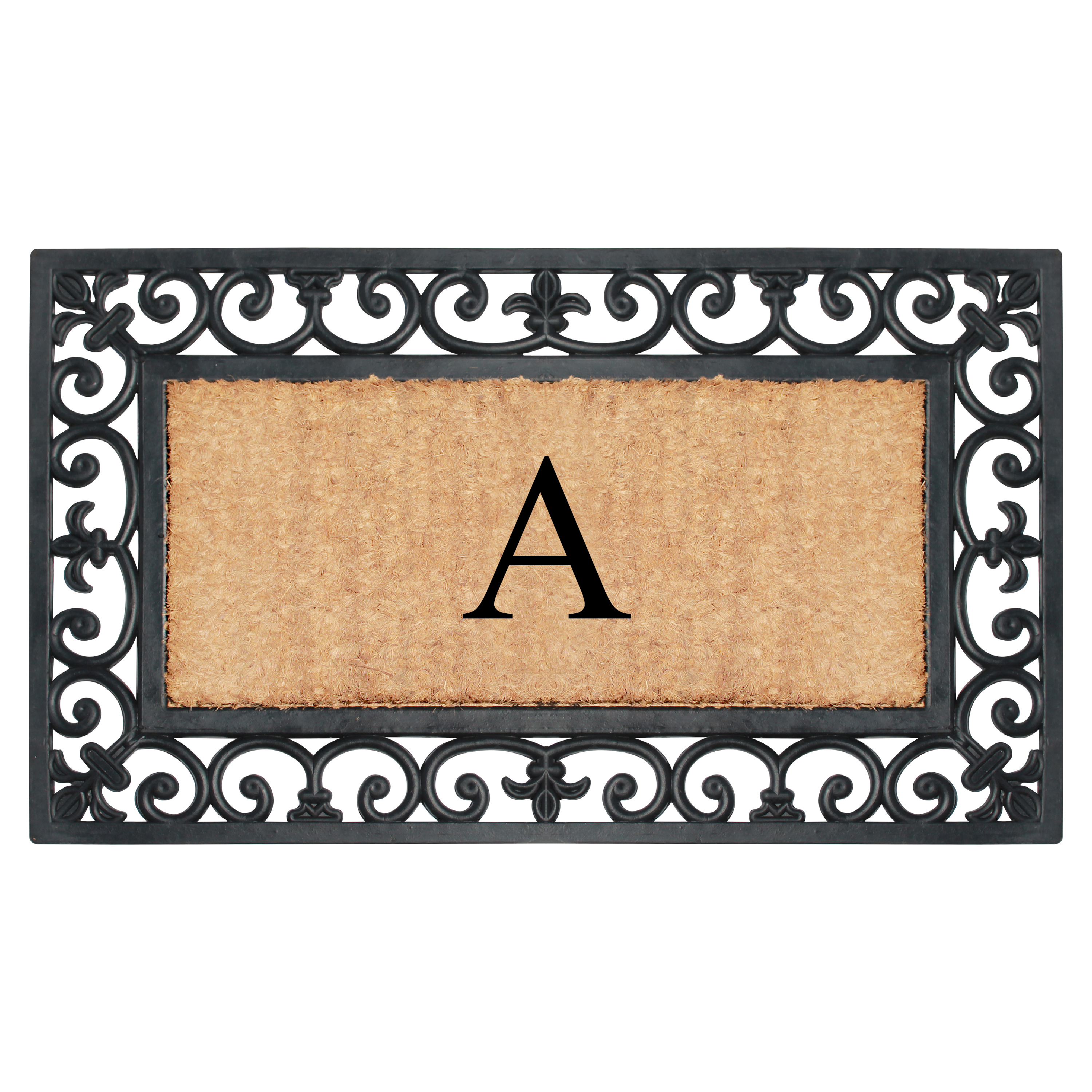 A1 Home Collections Outdoor Paisley Front Entrance Doormat, Black/Brown, 30 in x 18 in