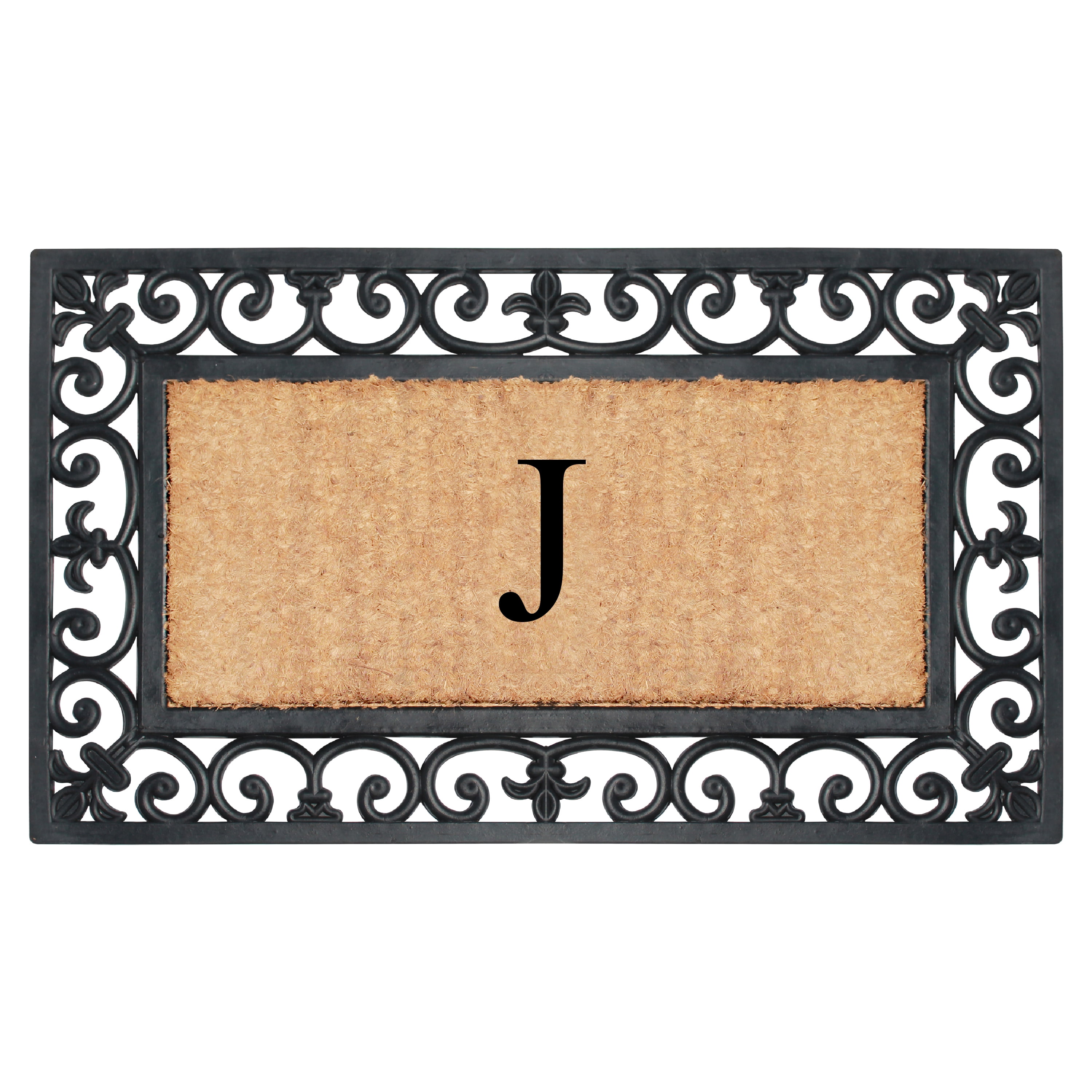 A1 Home Collections Outdoor Paisley Front Entrance Doormat, Black/Brown, 30 in x 18 in
