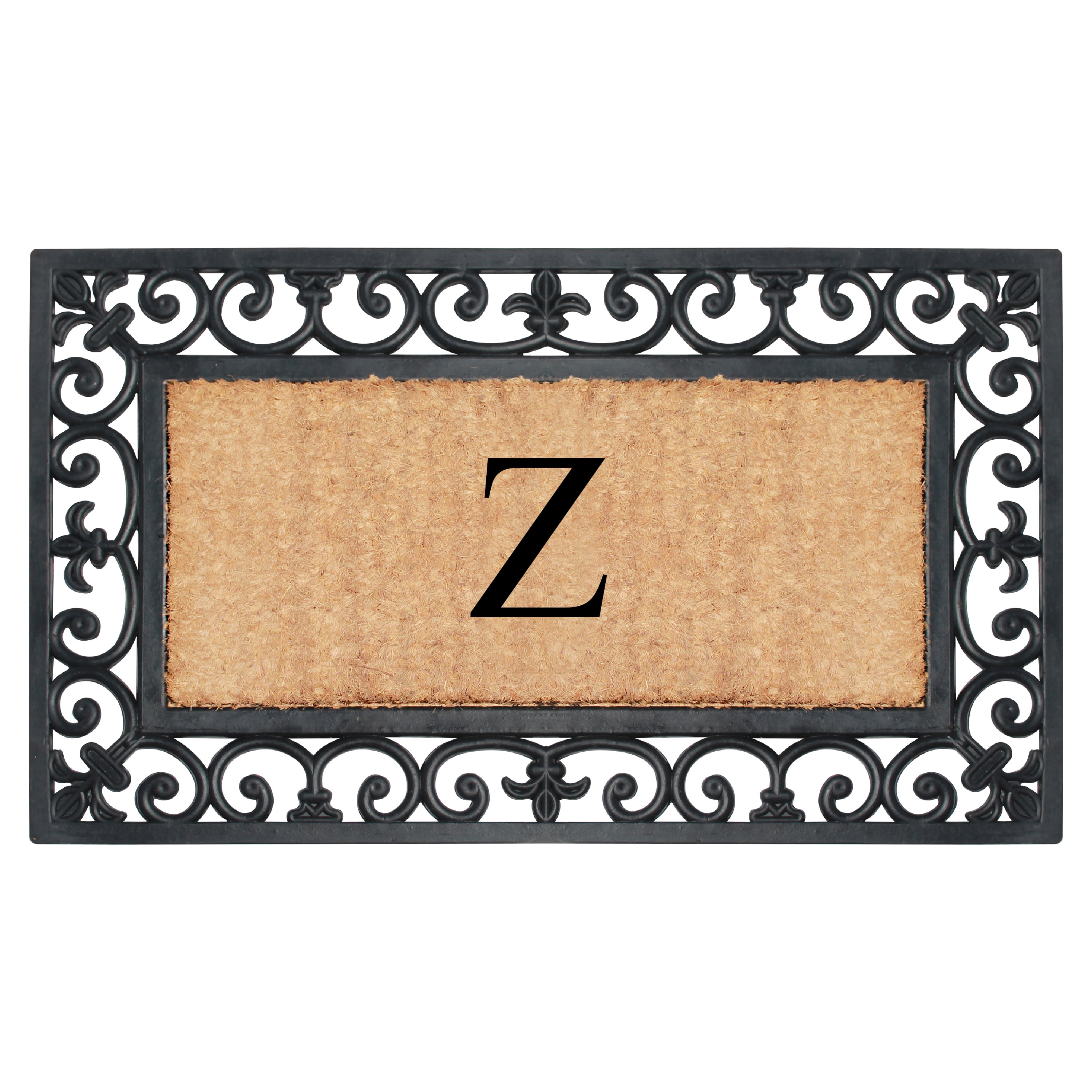 A1 Home Collections Outdoor Paisley Front Entrance Doormat, Black/Brown, 30 in x 18 in