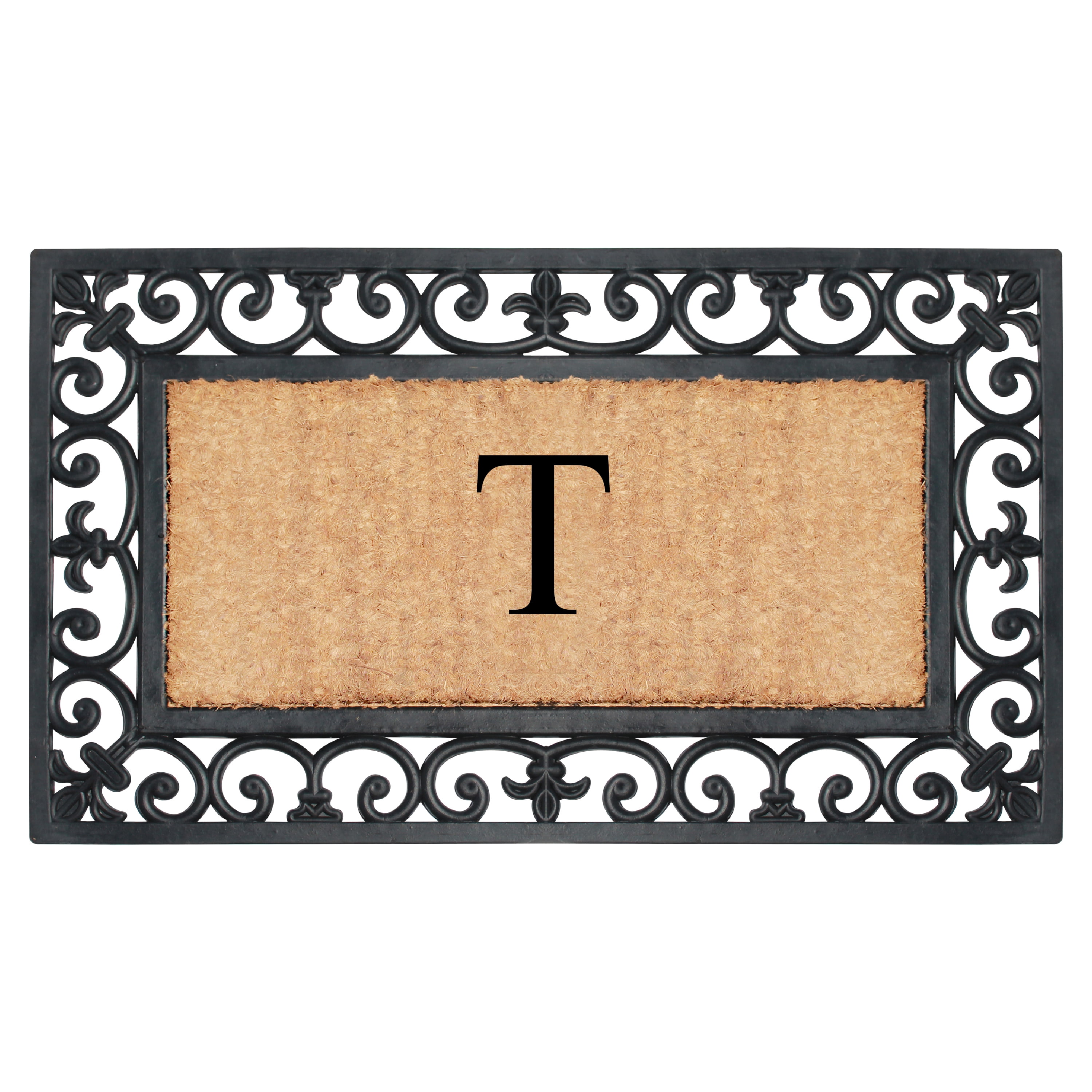 A1 Home Collections Outdoor Paisley Front Entrance Doormat, Black/Brown, 30 in x 18 in