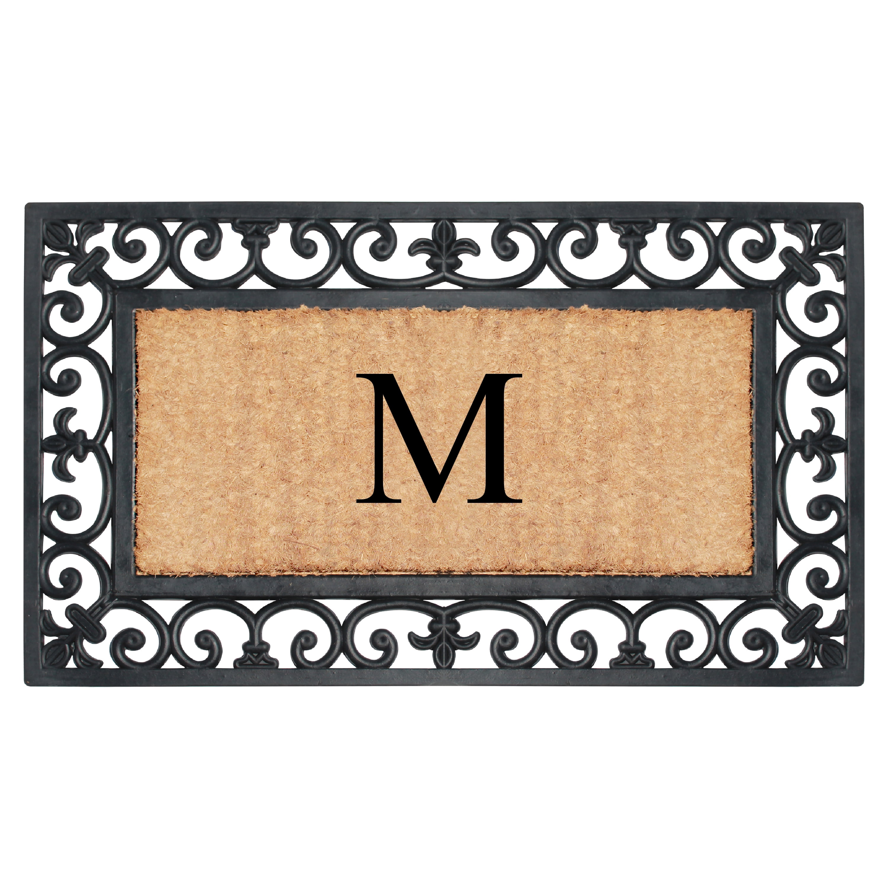 A1 Home Collections Outdoor Paisley Front Entrance Doormat, Black/Brown, 30 in x 18 in