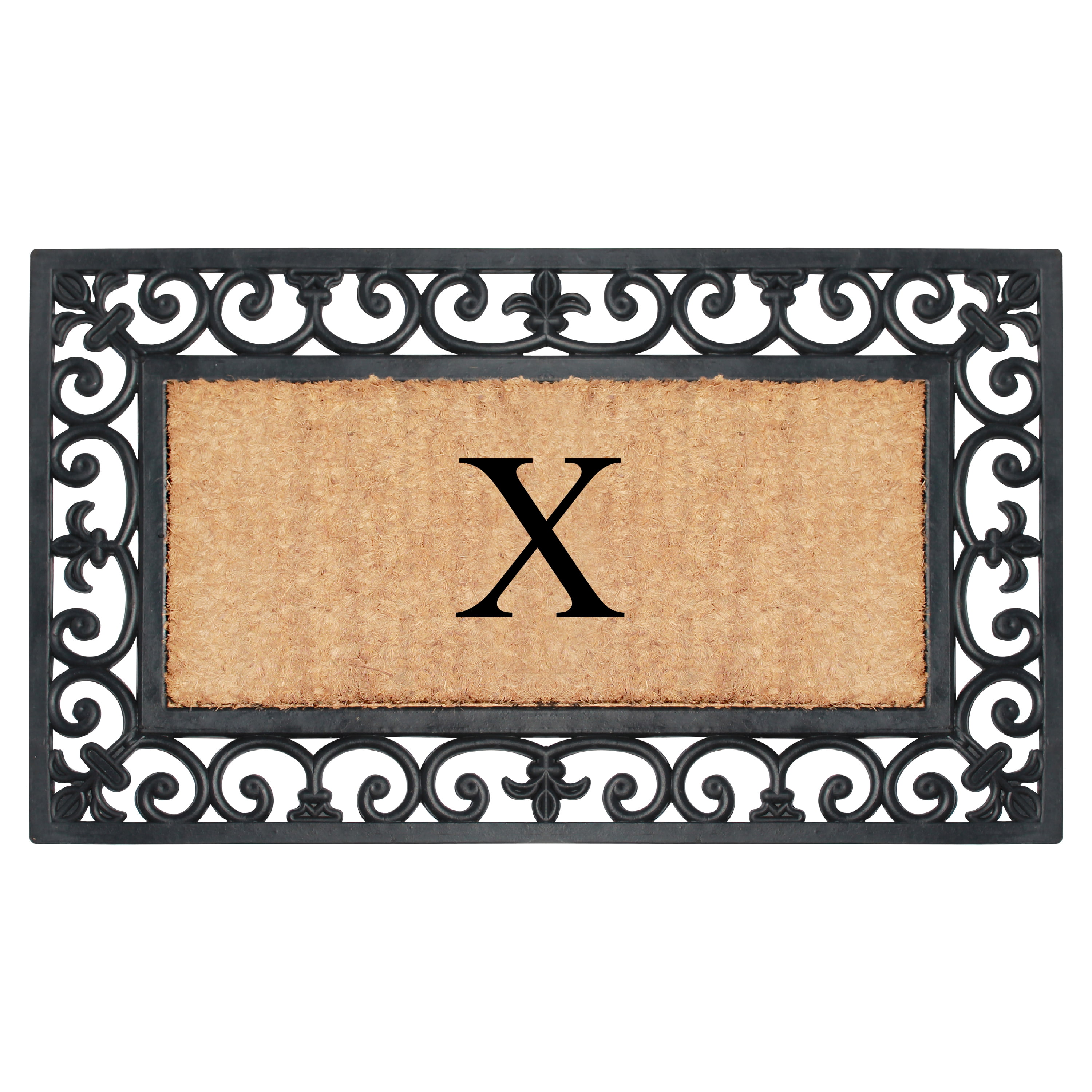A1 Home Collections Outdoor Paisley Front Entrance Doormat, Black/Brown, 30 in x 18 in