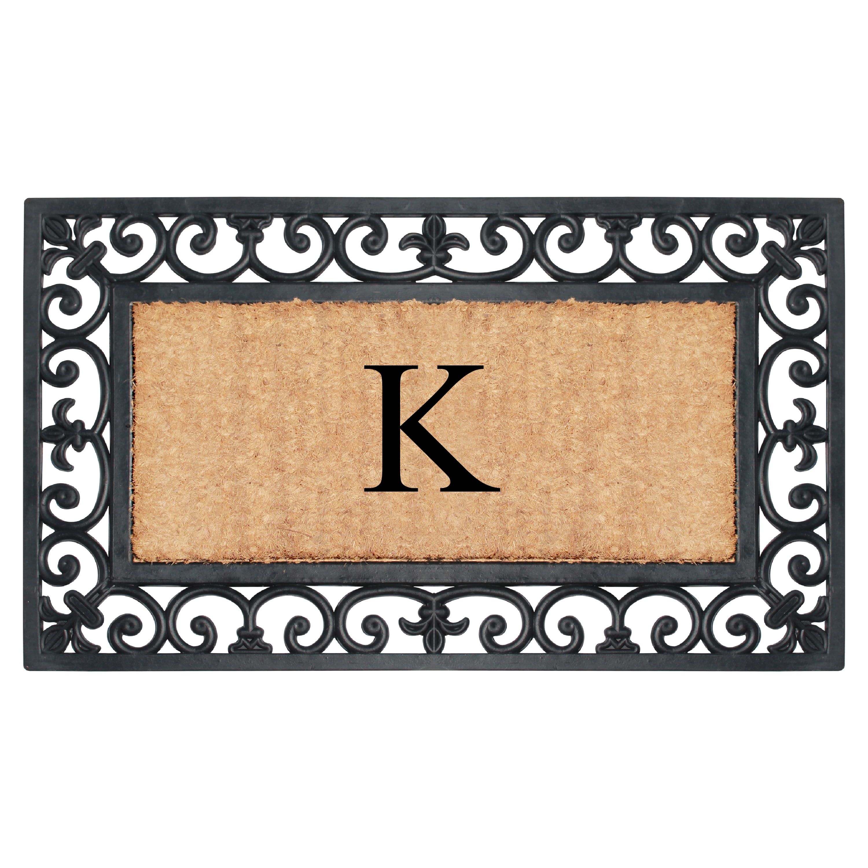 A1 Home Collections Outdoor Paisley Front Entrance Doormat, Black/Brown, 30 in x 18 in