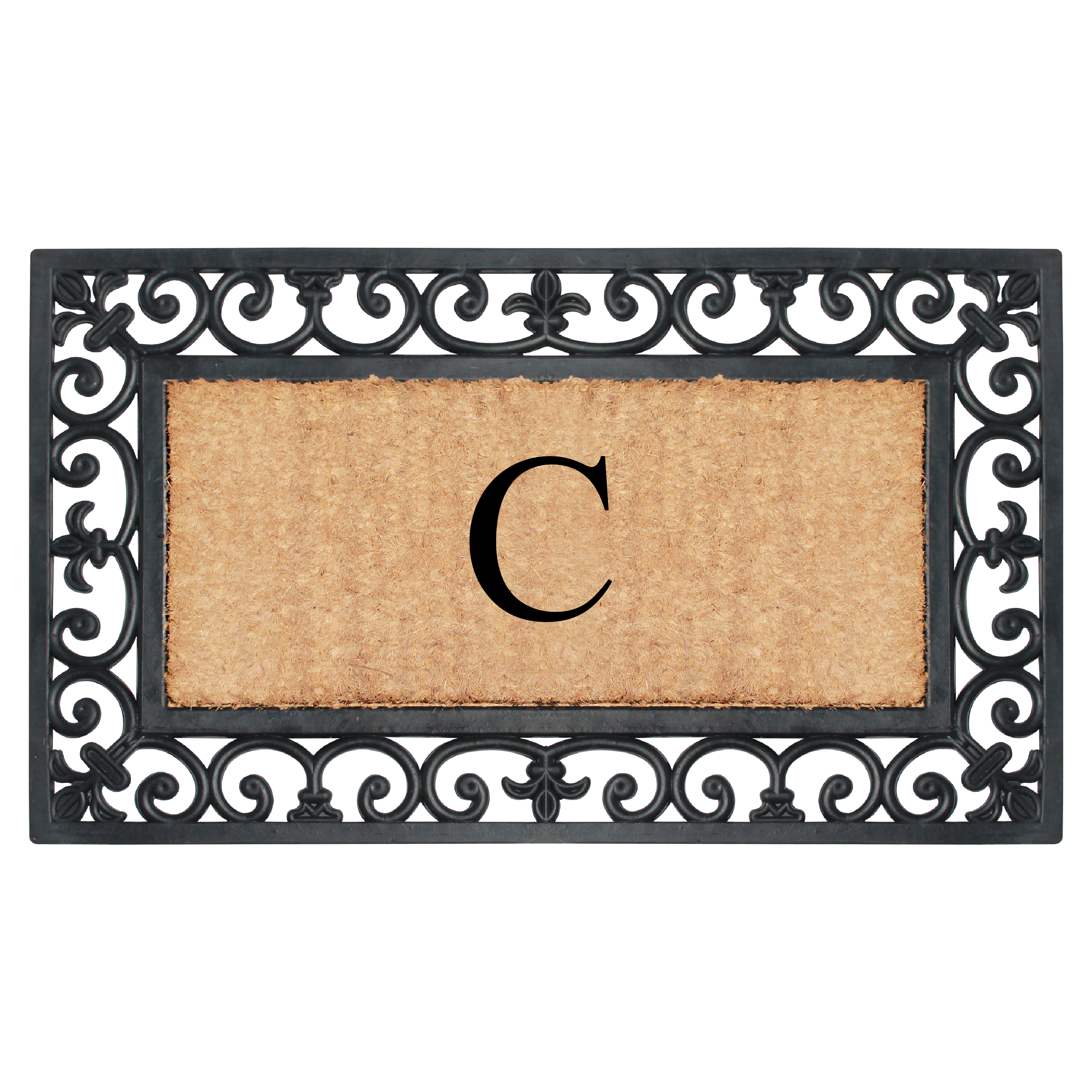 A1 Home Collections Outdoor Paisley Front Entrance Doormat, Black/Brown, 30 in x 18 in