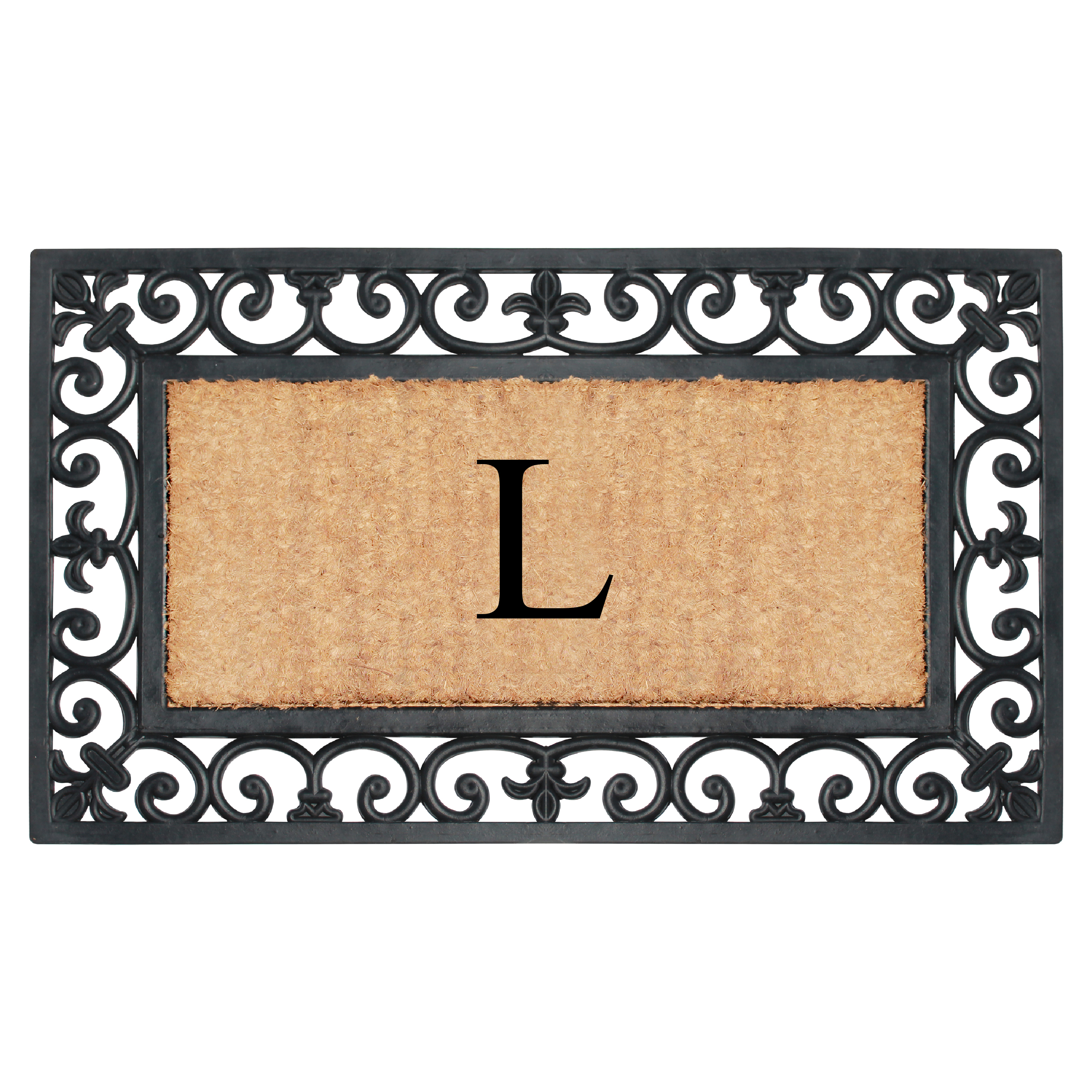 A1 Home Collections Outdoor Paisley Front Entrance Doormat, Black/Brown, 30 in x 18 in