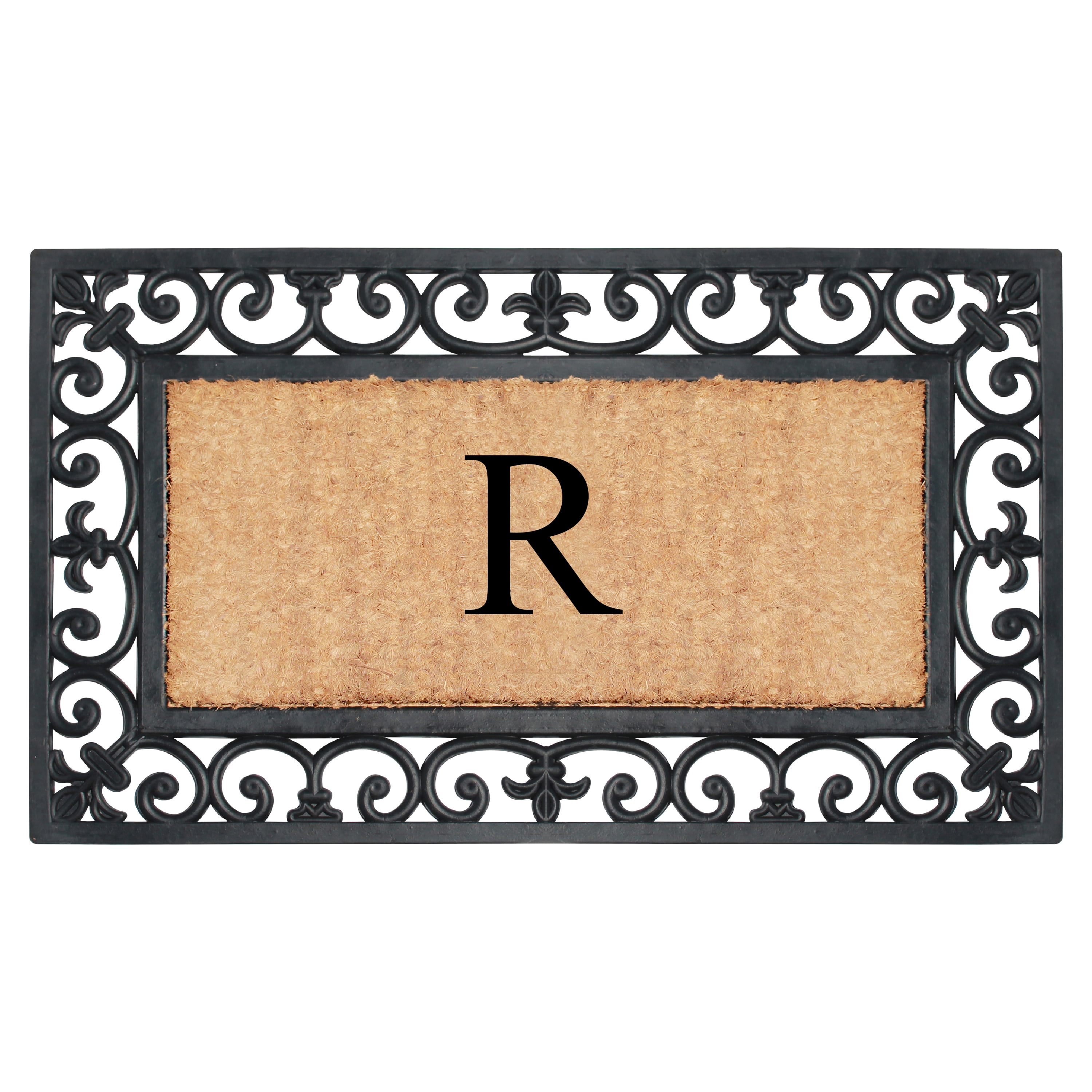 A1 Home Collections Outdoor Paisley Front Entrance Doormat, Black/Brown, 30 in x 18 in