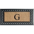 thumbnail image 1 of A1 Home Collections Paisley Rubber and Coir Outdoor Doormat, Non-Slip Backing, Black/Beige 23 x 38, 1 of 7