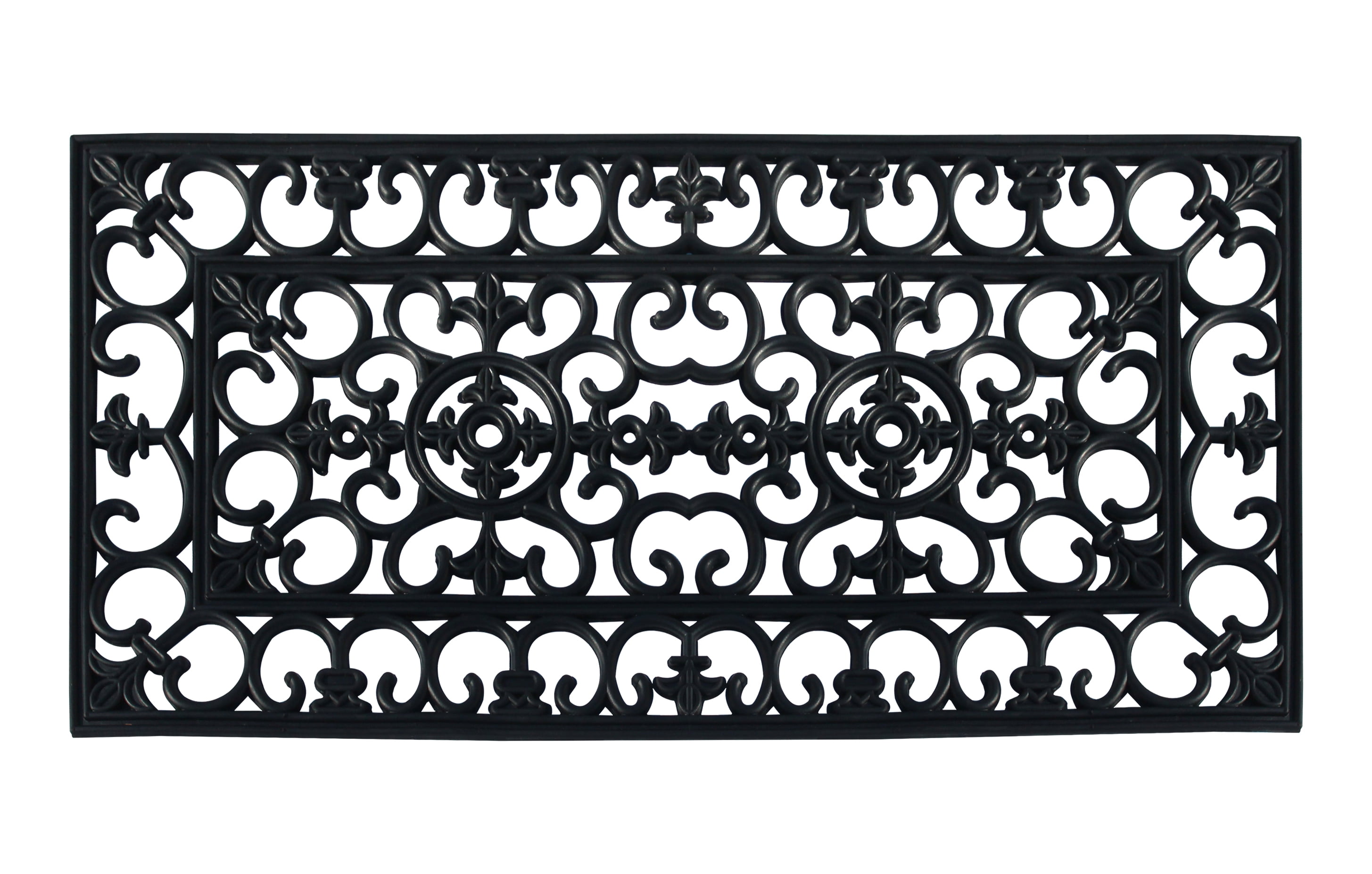 A1HC 10lb Heavy Duty Rubber Doormat 24"x48" - Won't Blow Away, Outdoor Front Door Mat, Mud Dirt Scraper, Non-Slip Drainage Mat for Entryway Patio Garage