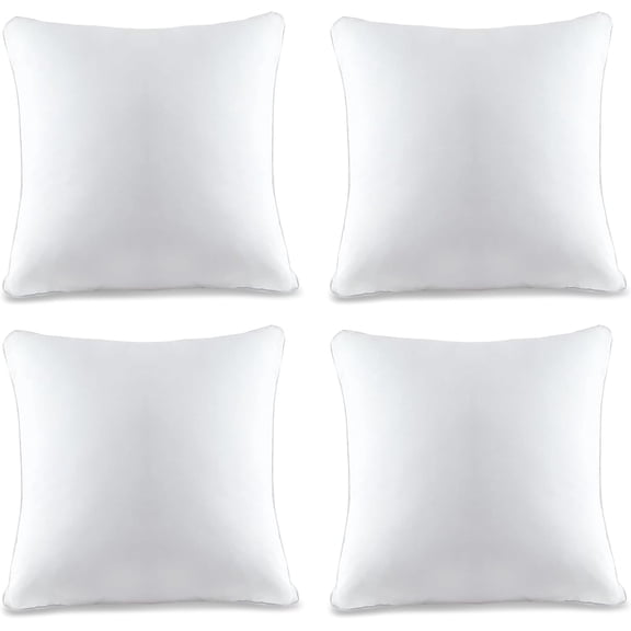 A1 Home Collections Pilow Pack of 4 Down Alternative Throw Pillow Inserts, 20x20 Inch, White 4 Count