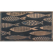 A1HC Rubber Pin Doormat for Outdoor Entrance, Nautical Fish Designed Welcome Front Door Mat, Non-Slip Backing Mat for Outside, 18x30