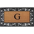 thumbnail image 1 of A1 Home Collections Rubber Coir Doormat Outdoor Entrance Floor Entryway Mat, Beige/Black, 23"x 38", 1 of 7