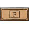 thumbnail image 1 of A1 Home Collections Rubber & Coir Mat, Heavy Duty, Extra Large, Front Door Mat 24"X48", Black/Beige Doormat Monogrammed F, 1 of 7