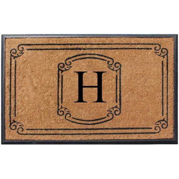 A1 Home Collections Rubber and Coir Molded Door Mat 30x48 Inch Designer Hand-Crafted ,Personalized ,Double/Single Door Mat