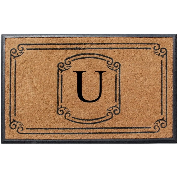 A1 Home Collections Rubber and Coir Molded Door Mat 30x48 Inch Designer Hand-Crafted ,Personalized ,Double/Single Door Mat
