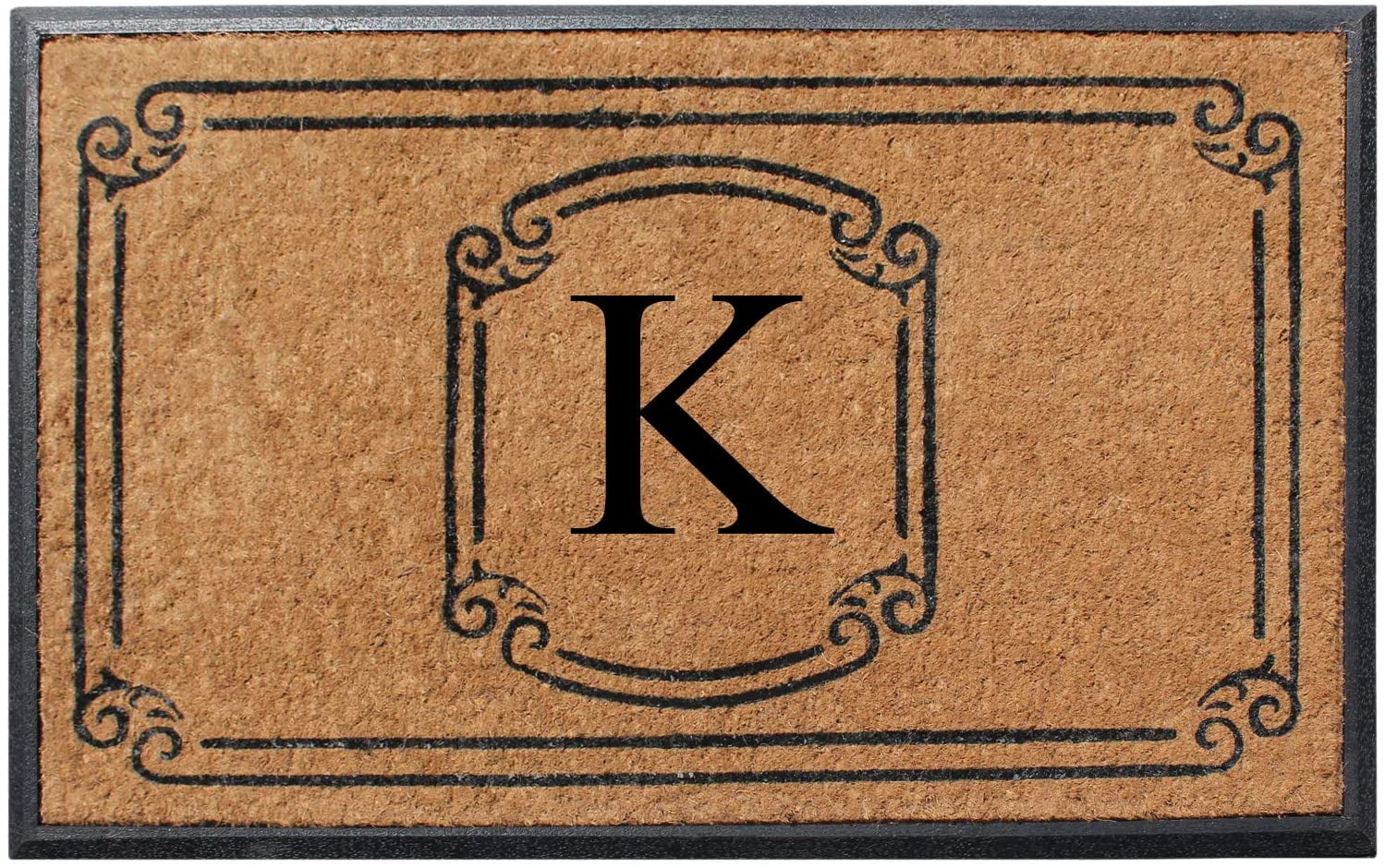 A1 Home Collections Rubber and Coir Molded Door Mat 30x48 Inch Designer Hand-Crafted ,Personalized ,Double/Single Door Mat