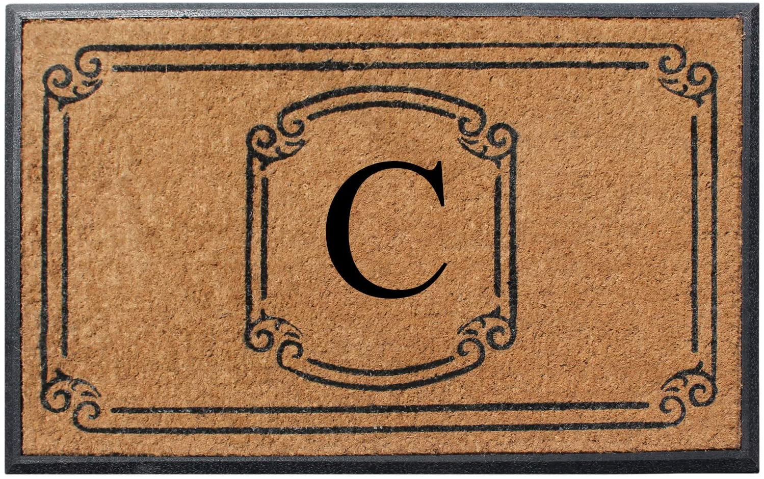A1 Home Collections Rubber and Coir Molded Door Mat 30x48 Inch Designer Hand-Crafted ,Personalized ,Double/Single Door Mat