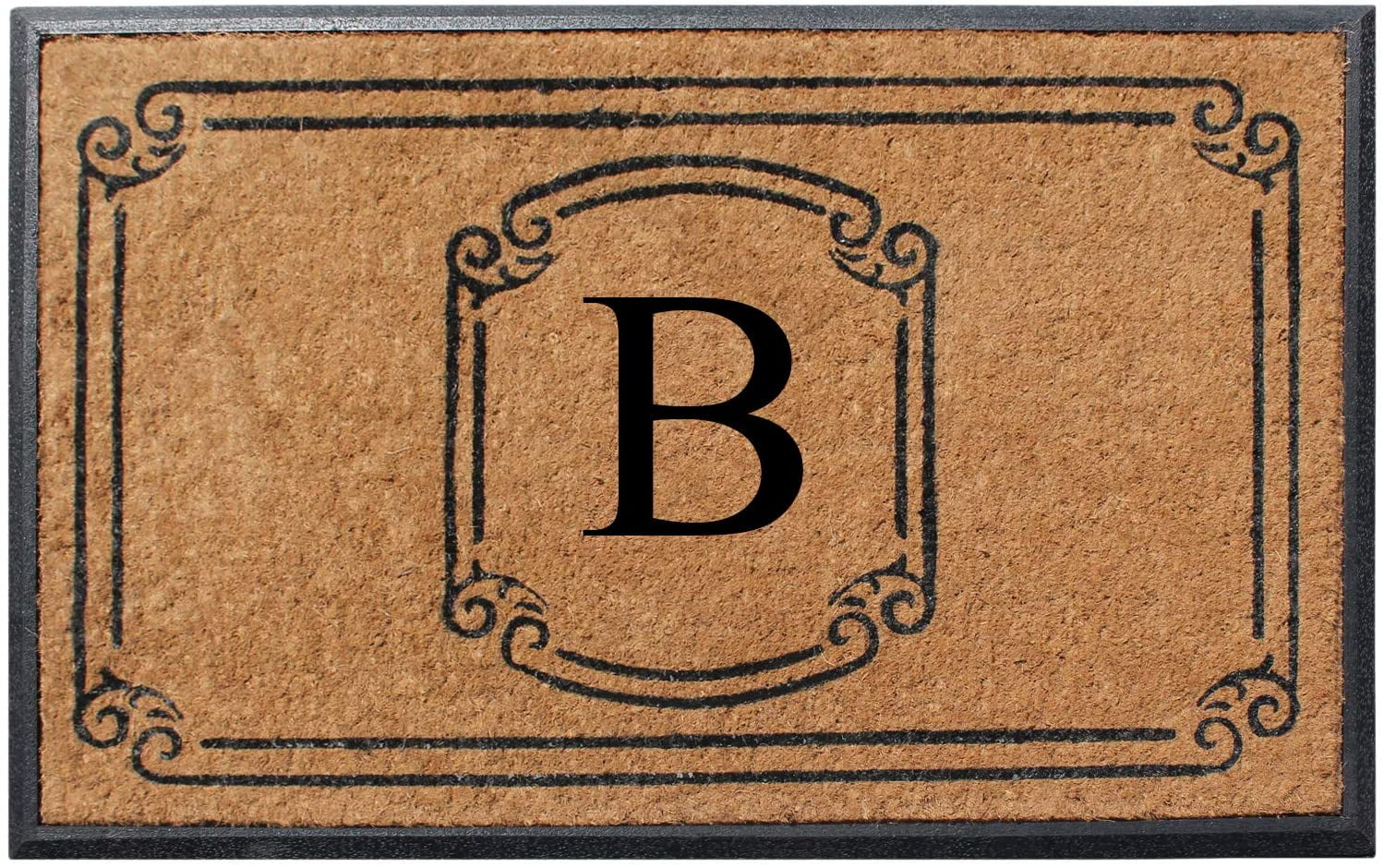 A1 Home Collections Rubber and Coir Molded Door Mat 30x48 Inch Designer Hand-Crafted ,Personalized ,Double/Single Door Mat