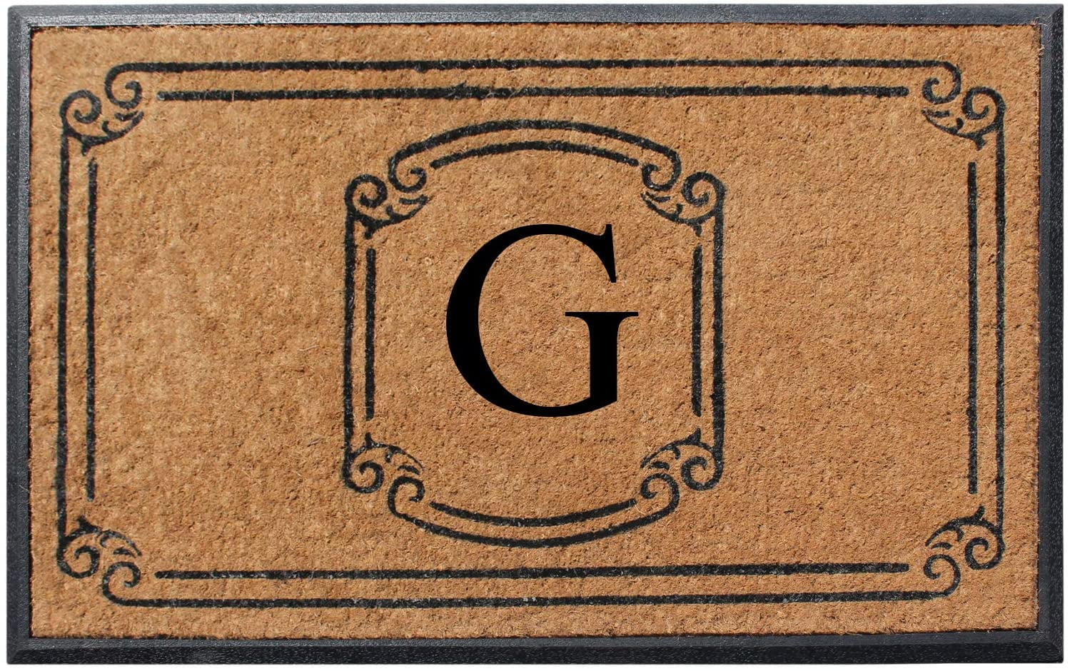 A1 Home Collections Rubber and Coir Molded Door Mat 30x48 Inch Designer Hand-Crafted ,Personalized ,Double/Single Door Mat
