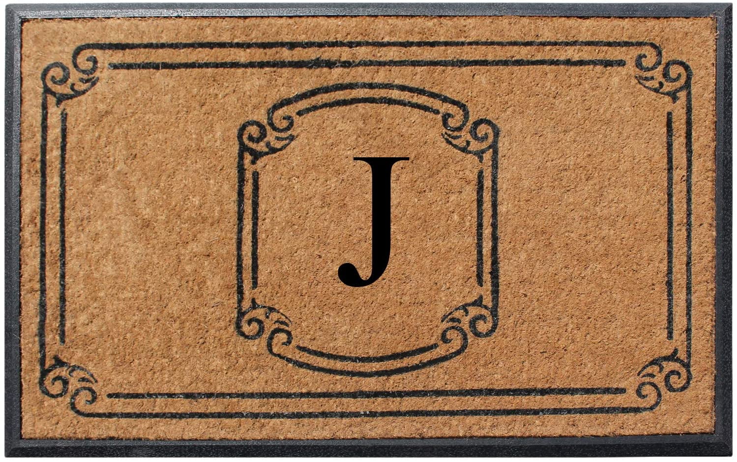 A1 Home Collections Rubber and Coir Molded Door Mat 30x48 Inch Designer Hand-Crafted ,Personalized ,Double/Single Door Mat