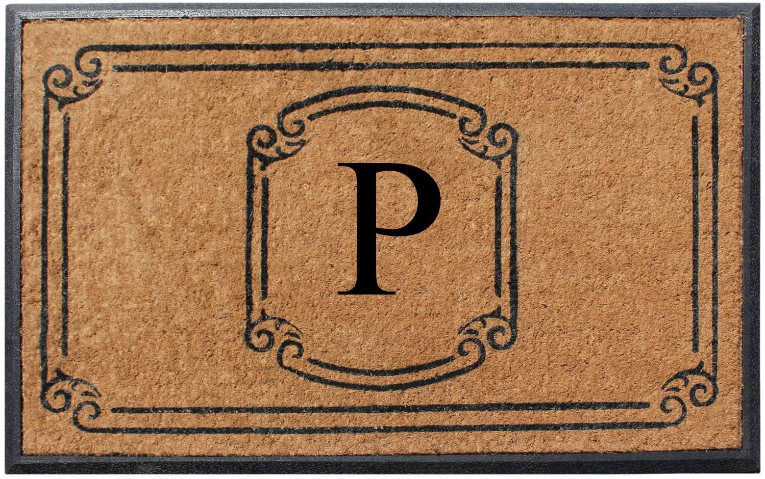A1 Home Collections Rubber and Coir Molded Door Mat 30x48 Inch Designer Hand-Crafted ,Personalized ,Double/Single Door Mat