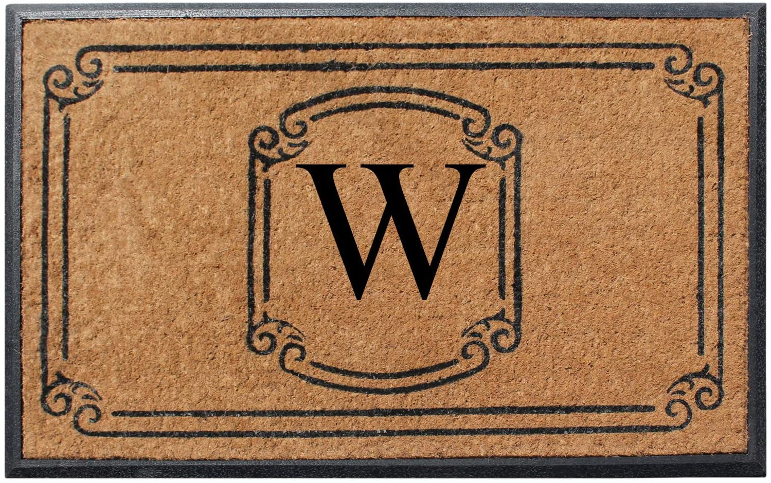A1 Home Collections Rubber and Coir Molded Door Mat 30x48 Inch Designer Hand-Crafted ,Personalized ,Double/Single Door Mat