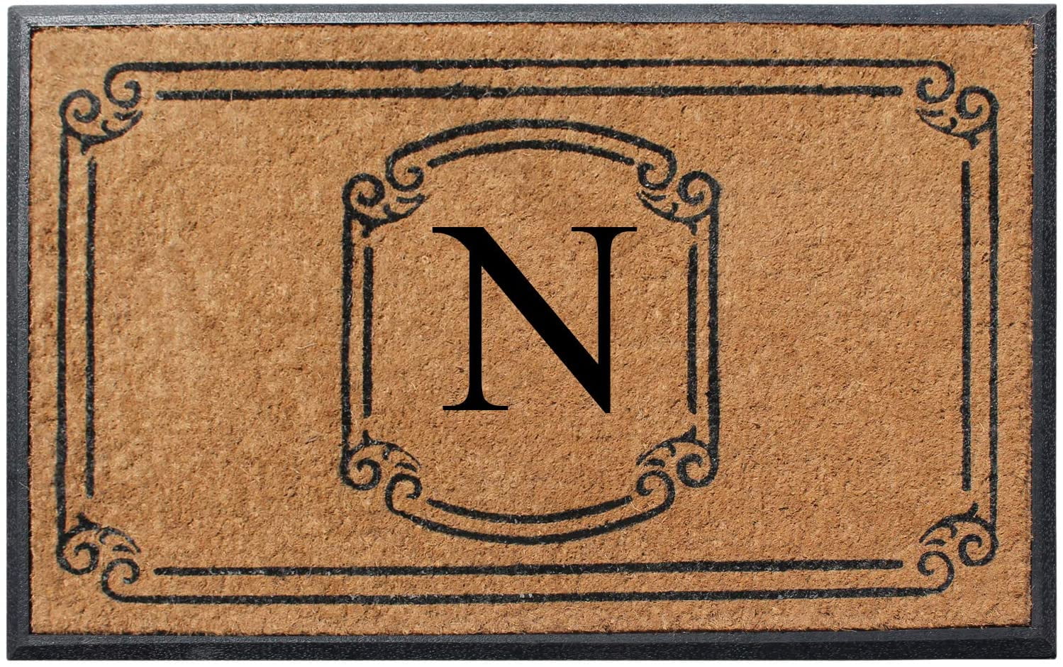 A1 Home Collections Rubber and Coir Molded Door Mat 30x48 Inch Designer Hand-Crafted ,Personalized ,Double/Single Door Mat