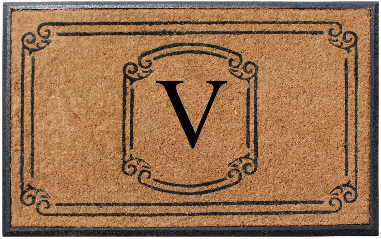 A1 Home Collections Rubber and Coir Molded Door Mat 30x48 Inch Designer Hand-Crafted ,Personalized ,Double/Single Door Mat