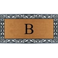 thumbnail image 1 of A1 Home Collections Rubber and Coir Paisley Border Heavy Duty Non-Slip Durable Double Door Monogrammed B Doormat 30"X60", Black, 1 of 7