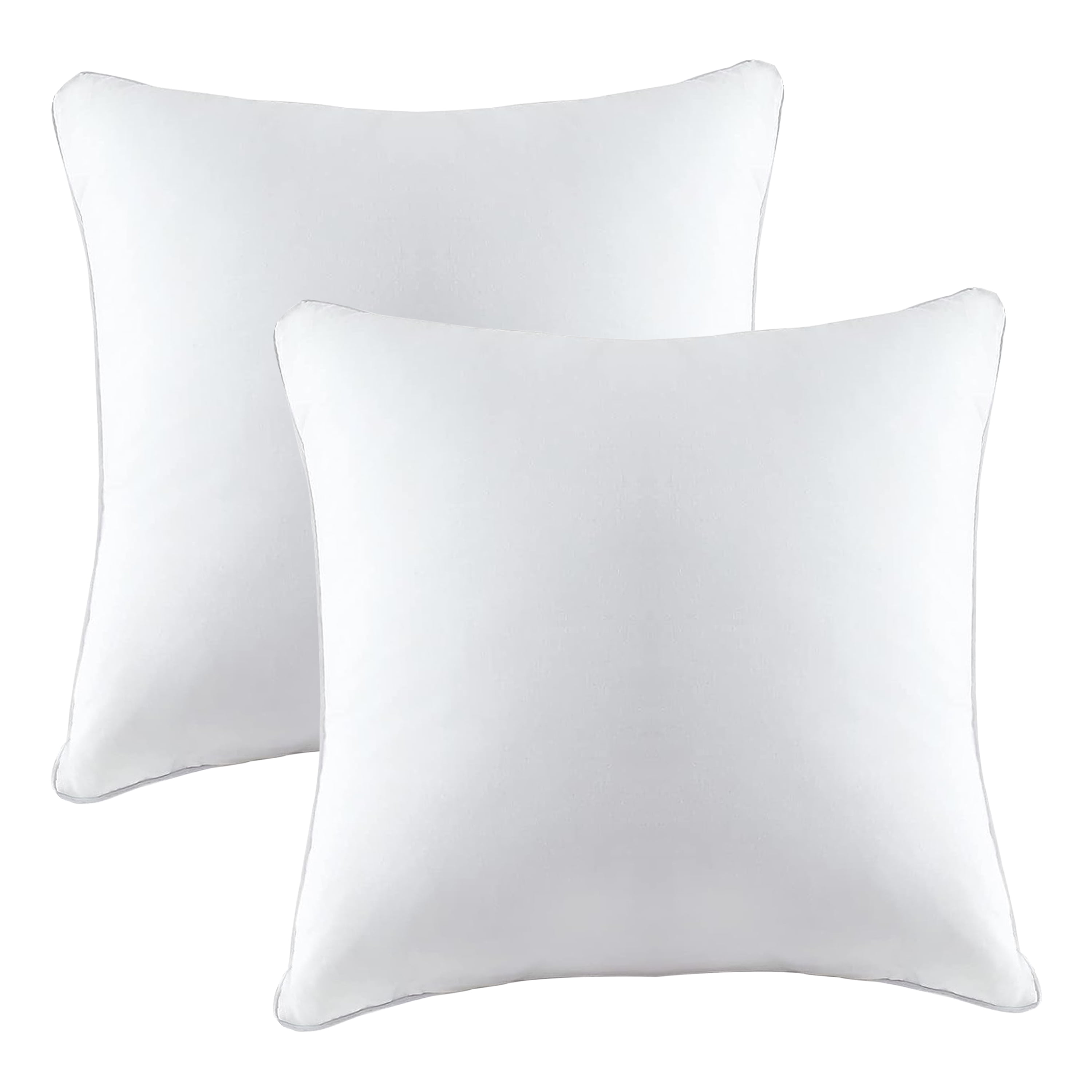 A1 Home Collections 24x24 Inch Square Throw Pillow Inserts, RDS Certified Down Feather Filled, Pack of 2, White Decorative Couch Pillows