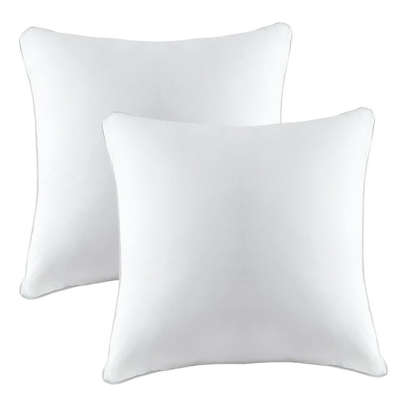 A1 Home Collections 26x26 Inch Square Throw Pillow Inserts, RDS Certified Down Feather Filled, Pack of 2, White Decorative Couch Pillows