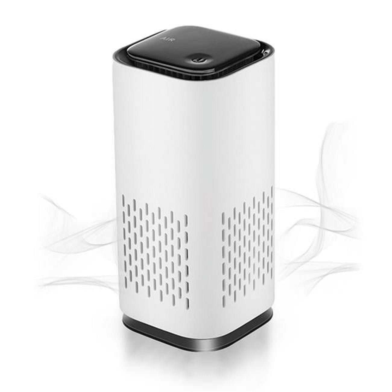 Compact Black and White HEPA Air Purifier with USB-C