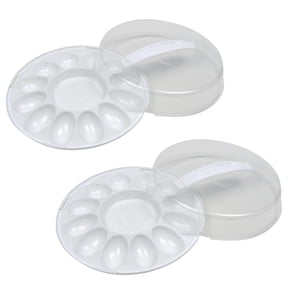 A1 Unlimited Deviled Egg Carriers with Lids 10.375x3.5 in, Reusable Egg Tray Clear Plastic Serving Dish Plate Holder Platter Tableware Container Storage Organizers Party Favors Decoration, Set of 2