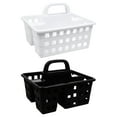 thumbnail image 1 of A1 Unlimited Divided 3-Compartment Plastic Caddies with Handle 10x8.75x7.5 in, Home Office Portable Multipurpose Utility Organizer Storage Holder Bin Bucket Basket, Set of 2 (BLACK & WHITE), 1 of 7
