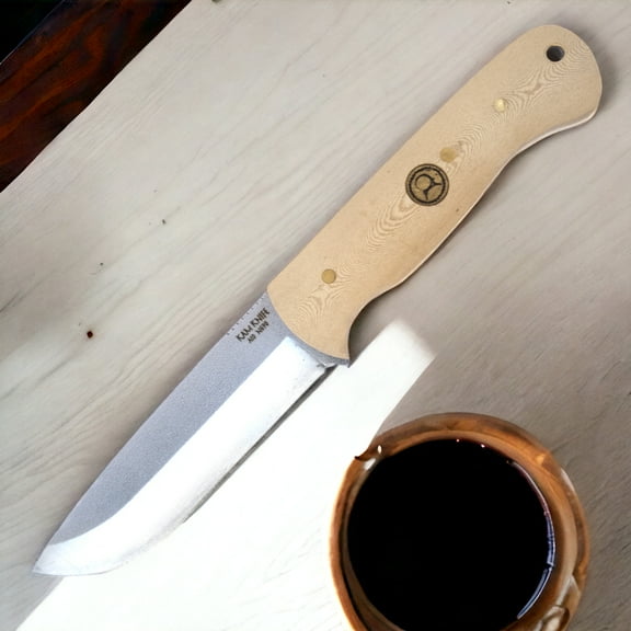A10 N690 Steel White Handle Fixed Blade