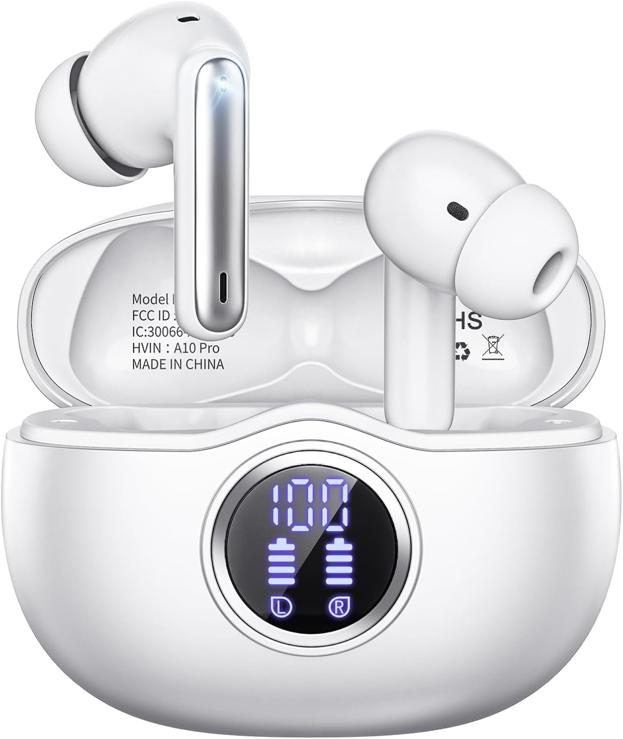 A10-Pro ワイヤレスイヤホン 300mAh A10 Pro Wireless Earbuds, Bluetooth 5.3 Headphones HiFi Stereo 50H