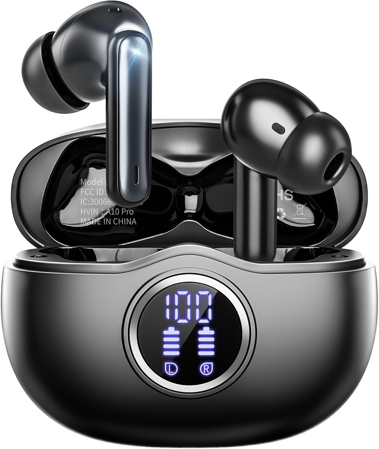 イヤホン wireless earphones A-pro A10 Pro Wireless Earbuds, Bluetooth 5.3 Headphones HiFi Stereo 50H