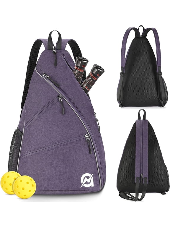 Adult Pickleball Reversible Crossbody Sling Bag/Backpack, Lavender