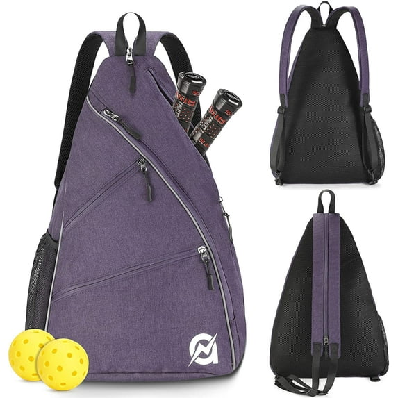A11N SPORTS Adult Pickleball Reversible Crossbody Sling Bag/Backpack, Lavender