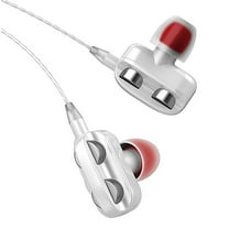 A13 Clear Dual Speaker Unit Stereo In-Ear Wired Headphones with Mic, 3.5Mm, Remote Headphones Plug in White