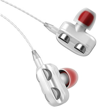 A13 Clear Dual Speaker Unit Stereo In-Ear Wired Headphones with Mic, 3.5Mm, Remote Headphones Plug in White