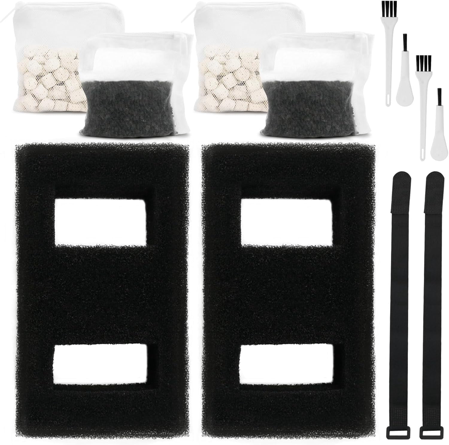 A1376 Aquarium Filter Media Kit Compatible with Fluval Spec Evo Betta Flex Series Aquarium Filters Foam Replacement Set Suitable for Most Standard Aquariums (2-Pack)