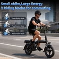 thumbnail image 1 of A14 Electric Bike for Adults, 48V 10Ah Battery Peak 700W Motor, 20 MPH Max Speed, 25KM Range, 14*2.125inch Tires with Front & Rear Racks, Electric Commuter Bicycle for Daily Use, 1 of 8