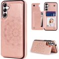 thumbnail image 1 of A14 Phone Case,Designed for Samsung Galaxy A14 5G Case Wallet with Card Holder,Mandala Emboss PU Leather with Kickstand Card Slots Magnetic Clasp Slim Flip Case for Galaxy A14 5G (Rose Gold), 1 of 14