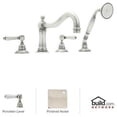 thumbnail image 1 of A1404LPPN Country Bath Collection 4-Hole Deck Mount Column Spout Tub Filler with Porcelain Levers: Polished, 1 of 2