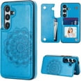 thumbnail image 1 of A15 5G Phone Case,Designed for Galaxy A15 5G Case Wallet with Card Holder,Mandala Emboss PU Leather with Kickstand Credit Card Slots Slim Flip Case for Samsung Galaxy A15 (Blue), 1 of 14