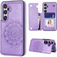 thumbnail image 1 of A15 5G Phone Case,Designed for Galaxy A15 5G Case Wallet with Card Holder,Mandala Emboss PU Leather with Kickstand Credit Card Slots Slim Flip Case for Samsung Galaxy A15 (Purple), 1 of 7