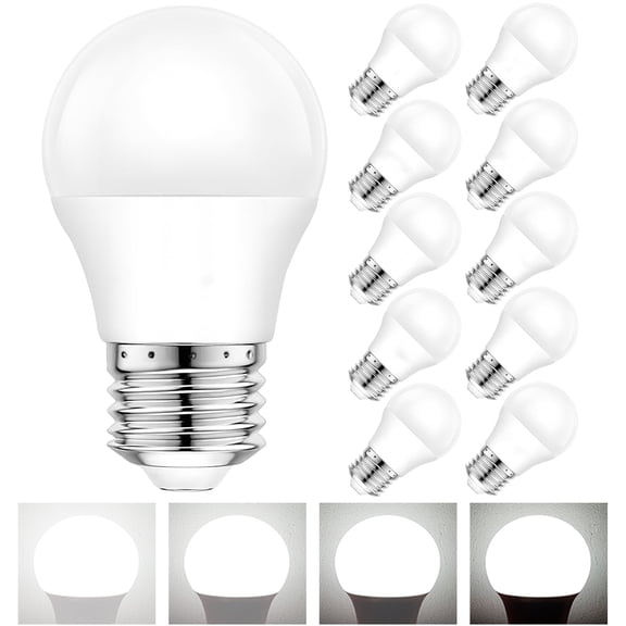 A15 LED Bulb E26 Light Bulbs Dimmable, Refrigerator Light Bulb, 6W A15 Led Bulb for Chandeliers and Desk Lights, 60W Incandescent Bulb Equilavent, Daylight White 5000K, 600LM (10 Pack)