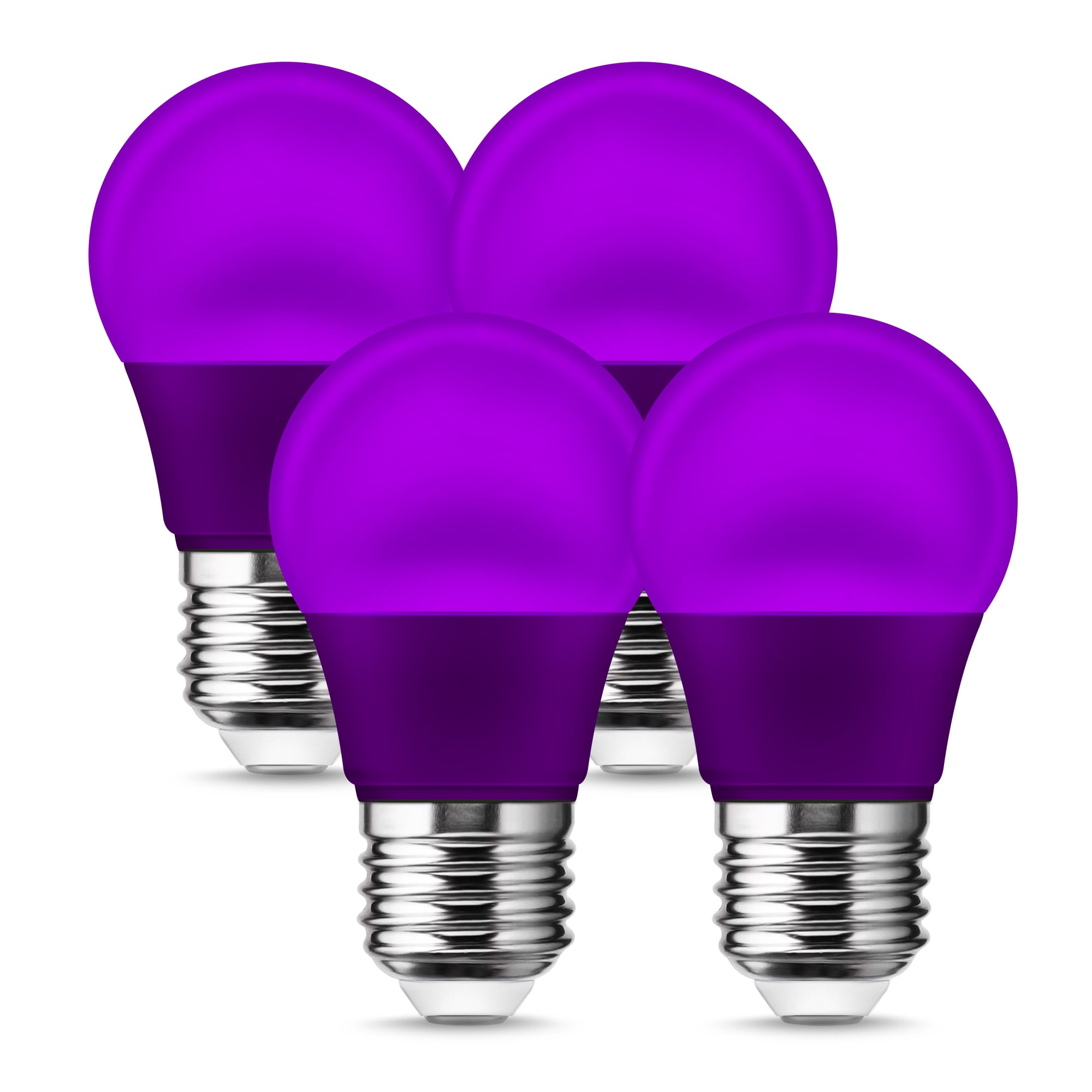 "A15 LED Purple Light Bulb, 3W Colored Light Bulbs, 20W Equivalent, E26 Base Edison Bulb, 400lm