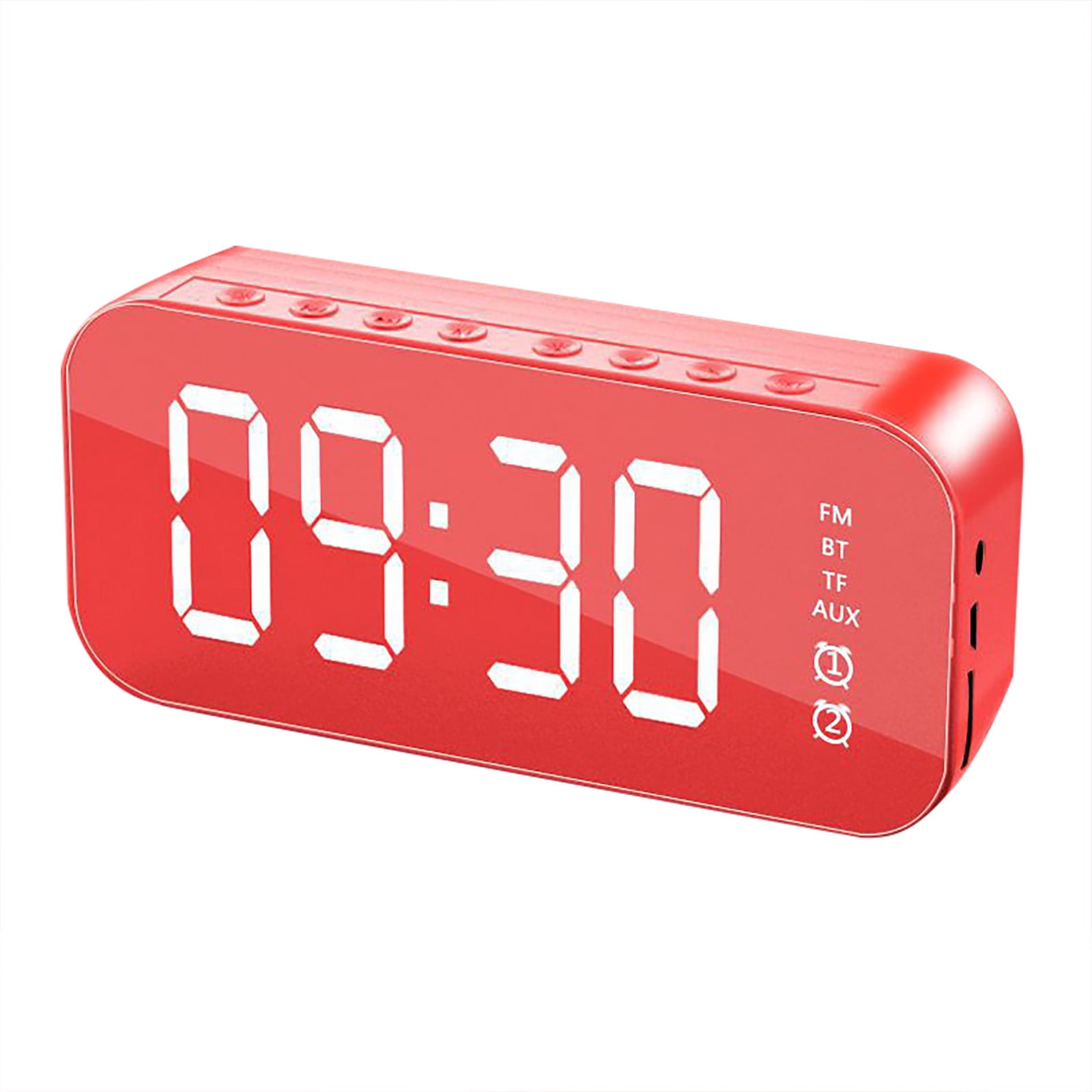 Rectangle Alarms A18 Rectangular Mirror Design Wireless Bluetooth Alarm Clock Speaker ...